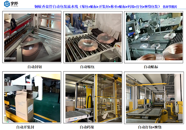 蚊香盘铜管自动装箱码垛流水线（缩包+装箱+码垛+缠绕）(图2)